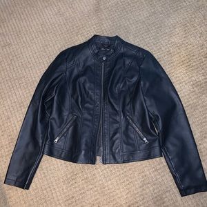 Large Baccini Faux Leather Jacket